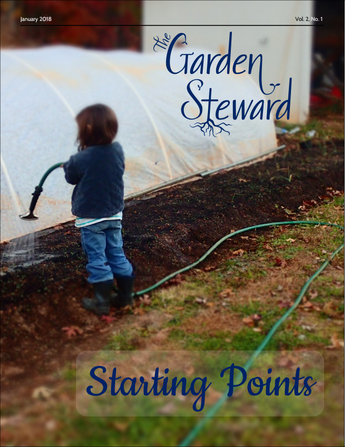 Vol. 2, No. 1 Cover, girl watering garden bed